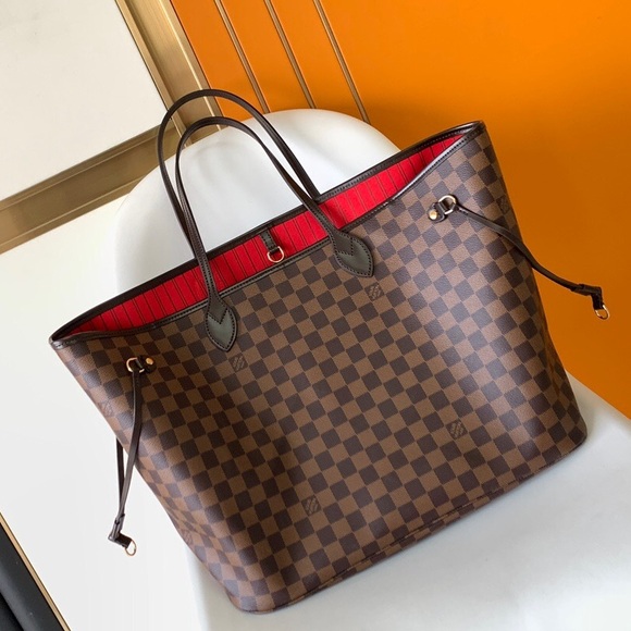 🥃Louis Vuitton Neverfull MM Damier Ebene Cherry - Picture 1 of 9
